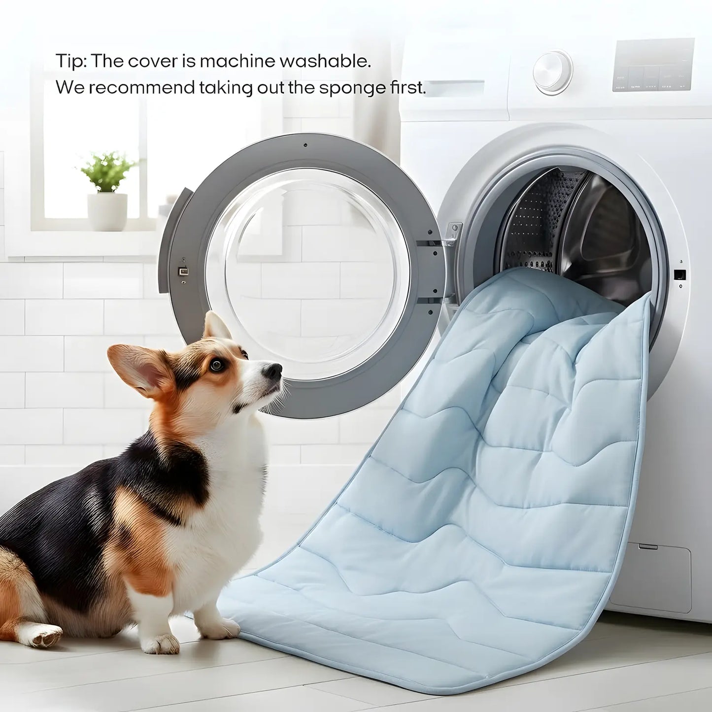 Eco-Friendly Gel-Free Cooling Mat for Large Dogs - Durable, Portable, and Machine-Washable Bed for Crate, Camping, and Outdoor Use