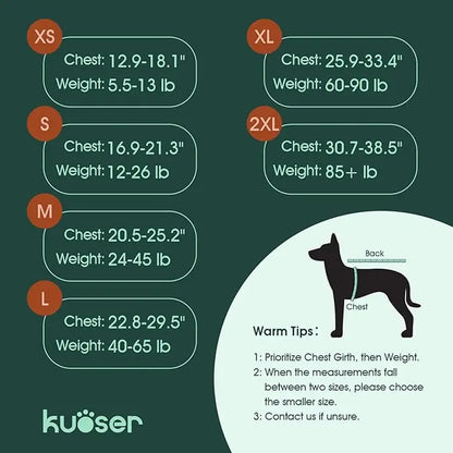 Kuoser Large Dog Life Jacket - High-Floatation Safety Vest for Swimming and Boating, Reflective Pet Life Preserver with Rescue Handle