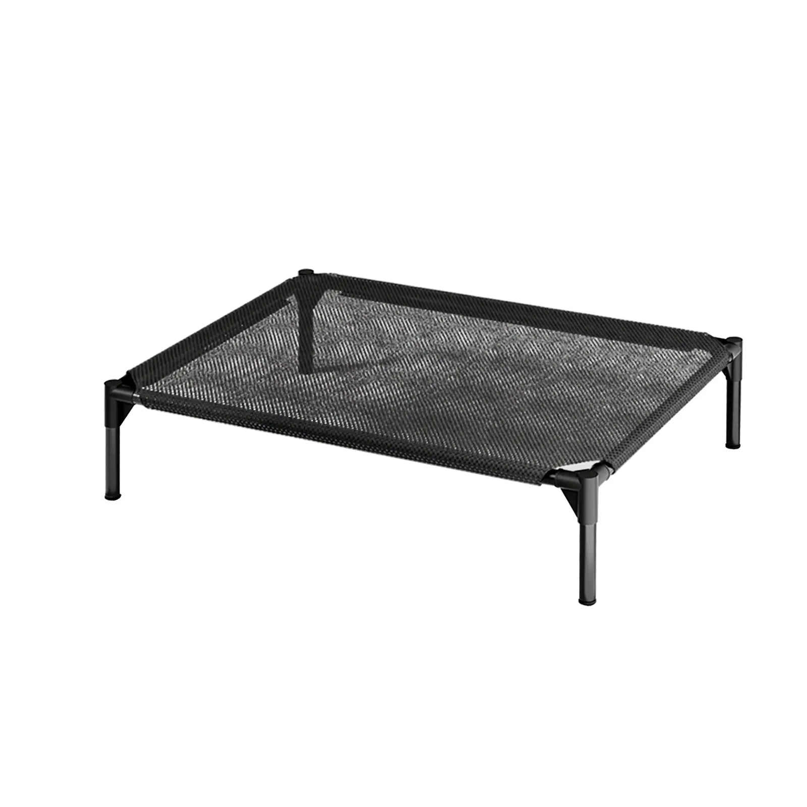 Elevated Dog Bed - Breathable and Chew-Proof Cooling Cot for Large Dogs, Ideal for Indoor, Outdoor, and Camping Use, Features Washable Mesh and Anti-Slip Feet, Durable and Comfortable Design in Black