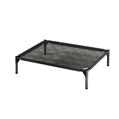 Elevated Dog Bed - Breathable and Chew-Proof Cooling Cot for Large Dogs, Ideal for Indoor, Outdoor, and Camping Use, Features Washable Mesh and Anti-Slip Feet, Durable and Comfortable Design in Black