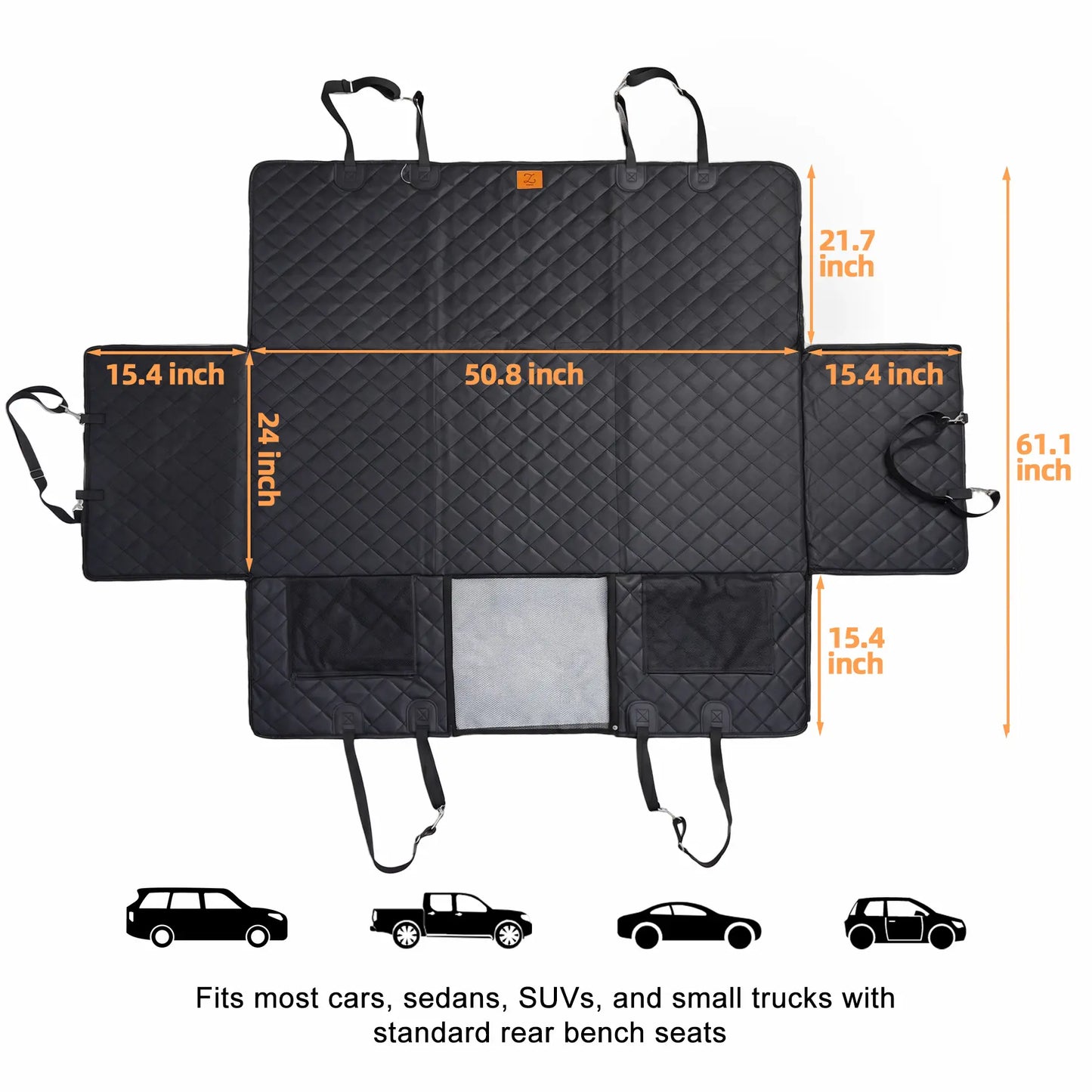 Zvrpet Premium Dog Car Seat Cover with Mesh Window - Waterproof, Scratch-Resistant Pet Hammock for SUVs and Trucks, Enhanced Durability with Non-Slip Design and Heavy-Duty Support Board, Large Size for Pet Lovers