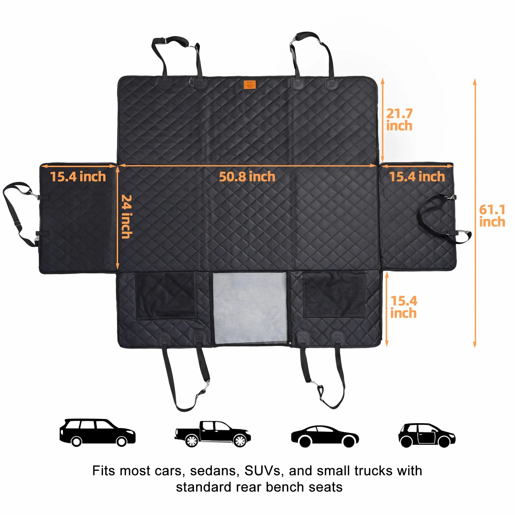 Zvrpet Premium Dog Car Seat Cover with Mesh Window - Waterproof, Scratch-Resistant Pet Hammock for SUVs and Trucks, Enhanced Durability with Non-Slip Design and Heavy-Duty Support Board, Large Size for Pet Lovers