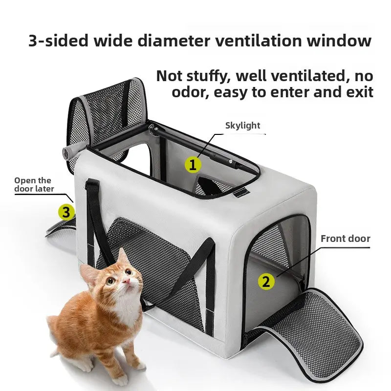 Zoravellion Detachable Pet Stroller Foldable Indoor & Outdoor Travel for Small Dogs & Cats Pet Wagon with Storage Basket & Cup Holder Breathable Mesh Lightweight Travel Carrier Waterproof Storage Basket