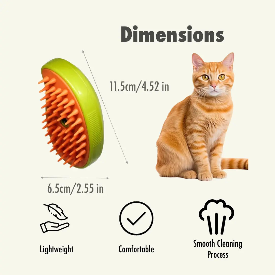 3-in-1 Rechargeable Pet Spray Brush for Effective Hair Removal, Detangling, and Shedding - Affordable Cat Grooming Tool