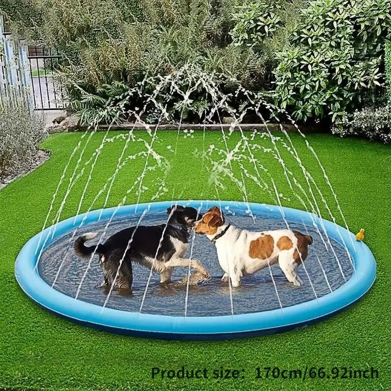 Outdoor Water Sprinkler for Dogs, Portable Non-Slip Pet Play Bathing Sprinkler, Pet Shower Pad for Daily Use, Inflatable Water Soaker #GLOBAL PICKS