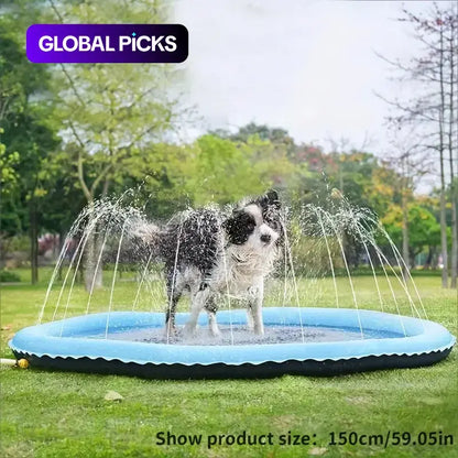 Outdoor Water Sprinkler for Dogs, Portable Non-Slip Pet Play Bathing Sprinkler, Pet Shower Pad for Daily Use, Inflatable Water Soaker #GLOBAL PICKS