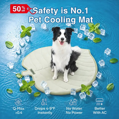 Eco-Friendly Gel-Free Cooling Mat for Large Dogs - Durable, Portable, and Machine-Washable Bed for Crate, Camping, and Outdoor Use