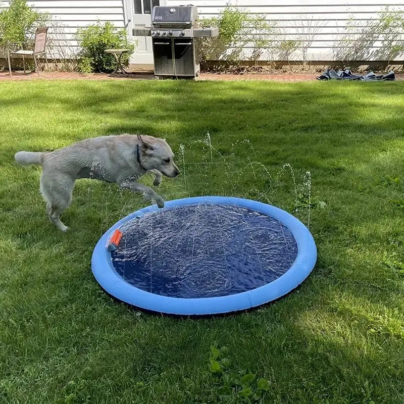 Outdoor Water Sprinkler for Dogs, Portable Non-Slip Pet Play Bathing Sprinkler, Pet Shower Pad for Daily Use, Inflatable Water Soaker #GLOBAL PICKS