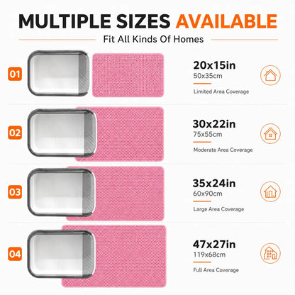 Large Double Layer Honeycomb Cat Litter Trapping Mat, 35x24 Inches, Non-Slip Waterproof and Urine-Proof Design, Ideal for Cat Litter Boxes, Pink