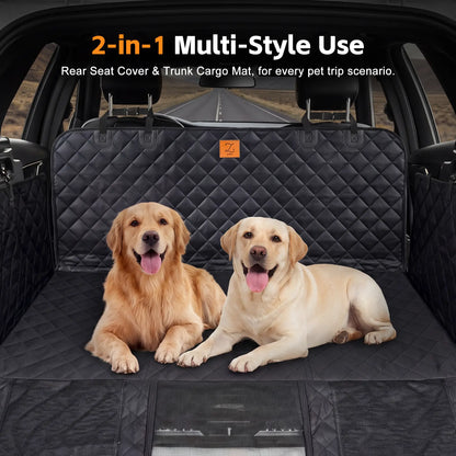 Zvrpet Premium Dog Car Seat Cover with Mesh Window - Waterproof, Scratch-Resistant Pet Hammock for SUVs and Trucks, Enhanced Durability with Non-Slip Design and Heavy-Duty Support Board, Large Size for Pet Lovers