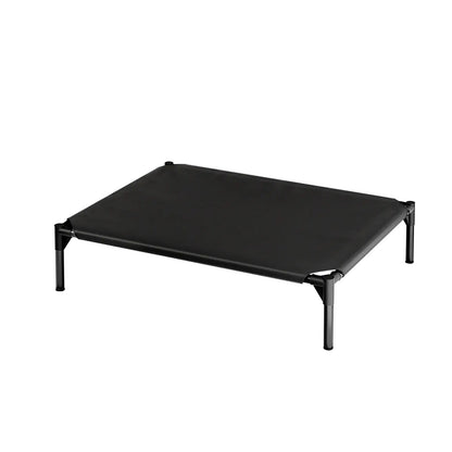 Elevated Dog Bed - Breathable and Chew-Proof Cooling Cot for Large Dogs, Ideal for Indoor, Outdoor, and Camping Use, Features Washable Mesh and Anti-Slip Feet, Durable and Comfortable Design in Black
